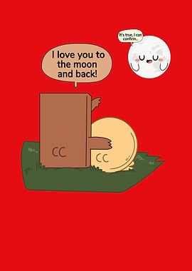 Funny Choco and Pancake Cosmic Love Under Moonlit