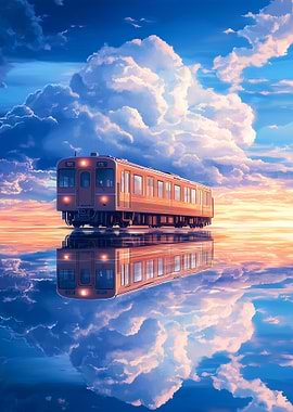 Train Reflection in Sky