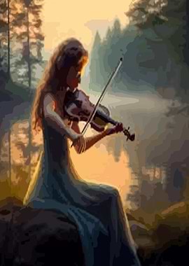 Violinist in the Forest