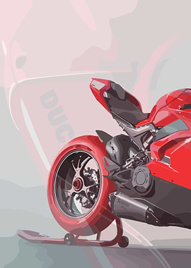 Red Ducati Motorcycle