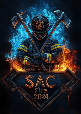 Firefighter with Axes