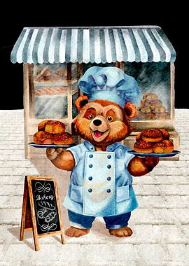 Bear Baker with Pastries