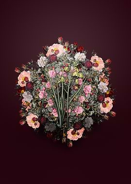 Vintage Slime Lily Wreath on Burgundy