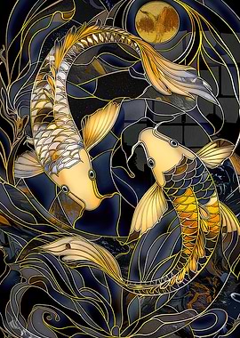 Koi Fish Stained Glass