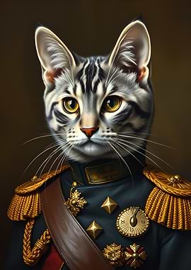 Cat in Military Uniform