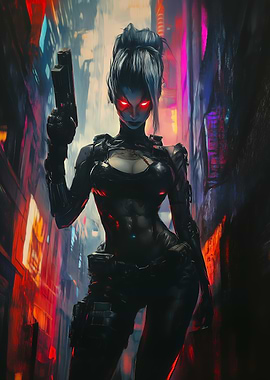 Sexy Cyborg Female Soldier