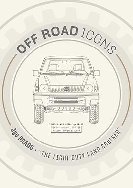 Land Cruiser J90 Prado wheel badge