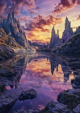 Fantasy Mountain Lake