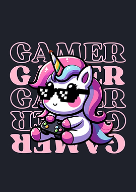 Cute Gamer Unicorn Girl