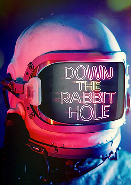 Journey Beyond The Rabbit Hole: Surreal Sci-Fi Astronaut Art