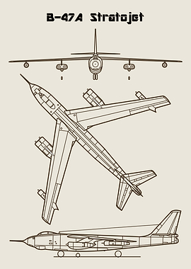 B-47A Stratojet Airplane Blueprint