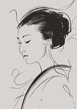 Woman in Black and White