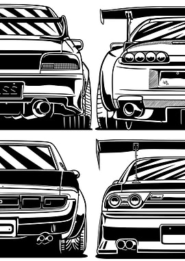 Japanese Sports Car Back View