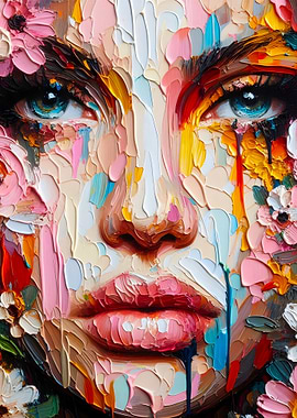 Floral Portrait Painting