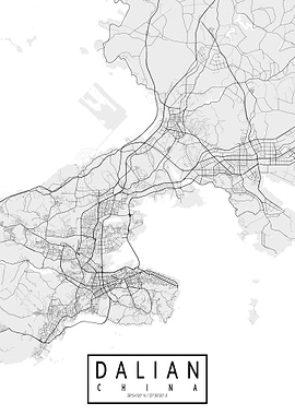 Dalian City Map China Light