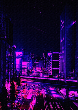 Neon Cityscape at Night