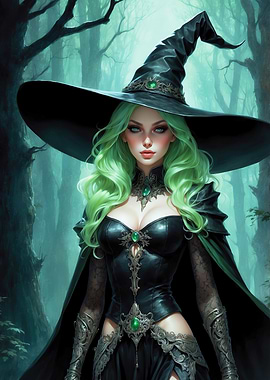 Hazel - Green Haired Halloween Witch
