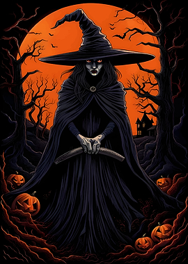 Halloween Witch with Sickle