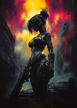 Cyberpunk Female Soldier