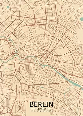 Berlin Vintage Map