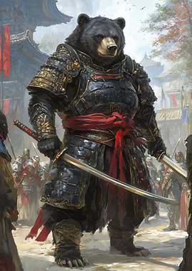 Bear Samurai Warrior