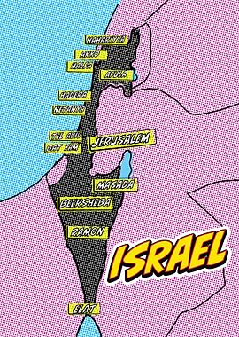 Israel Map Pop Art