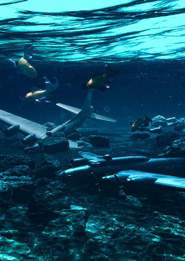 Plane Wreck Underwater