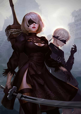 ニーアオートマタ クリアポスター 2B 9S ローソン「ニーアオートマタ」コラボ開催へ、店頭配布クリア