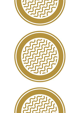 Gold Wavy Circle Pattern