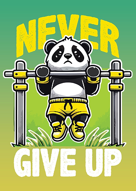 Never Give Up - Panda Pull-Up Motivation