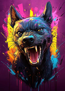 Angry Colorful Dog