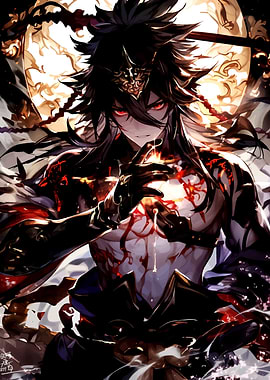 Anime Male Character with Red Eyes