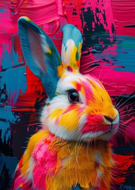 Colorful Rabbit Painting