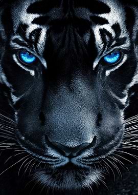 Black Tiger with Blue Eyes