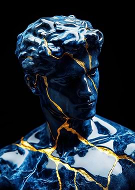 Blue and Gold Sculpture