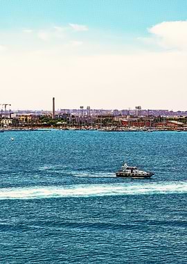 Boat on Calm Sea Bari Italia