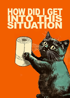 Cat Holding Toilet Paper