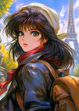 Anime Girl in Paris