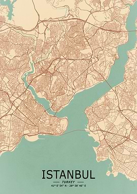 Istanbul Vintage Map