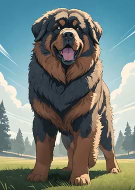 Tibetan Mastiff Illustration