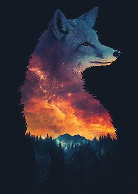 Fox Galaxy Silhouette
