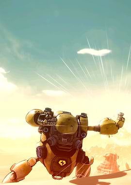Yellow Mech in Desert