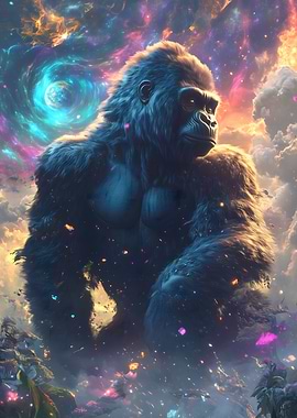 King Kong in Galaxy cosmic Space