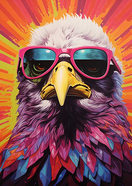 Cool Eagle with Sunglasses