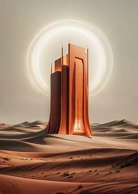 Futuristic Tower in Desert