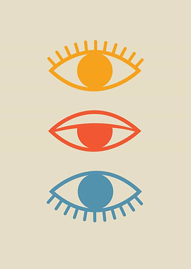 Three Eyes Abstract Art Bauhaus