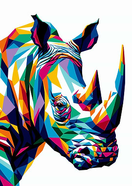 Colorful Rhino Portrait wpap