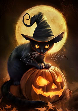 Black Cat Witch Halloween