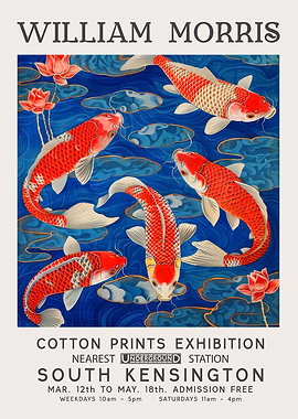 William Morris Koi Fish Print