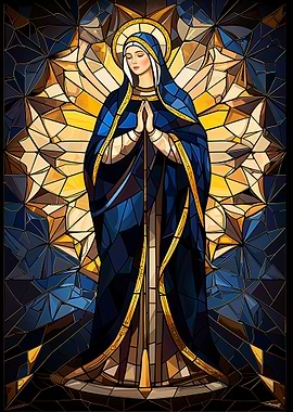 Stained Glass Virgin Mary